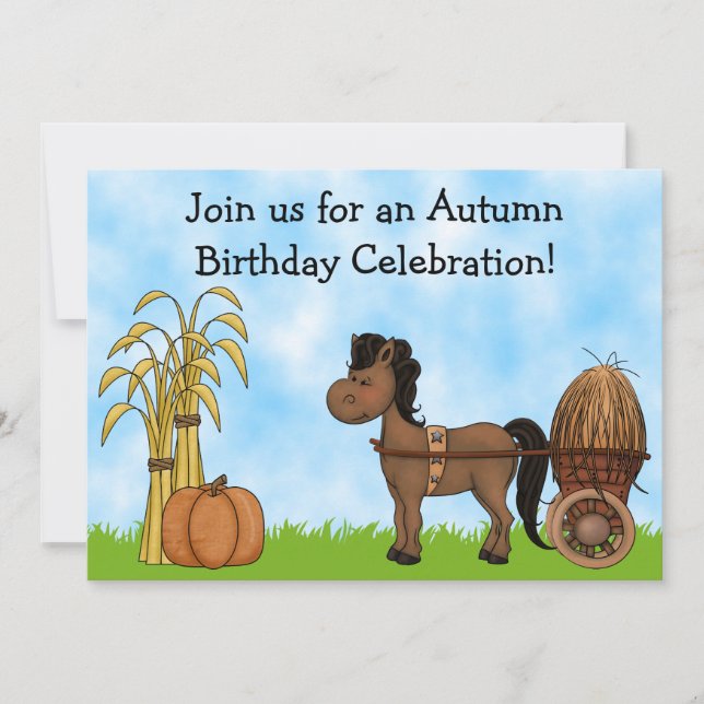 Invitation pour l'anniversaire de Pony d'automne - (Devant)