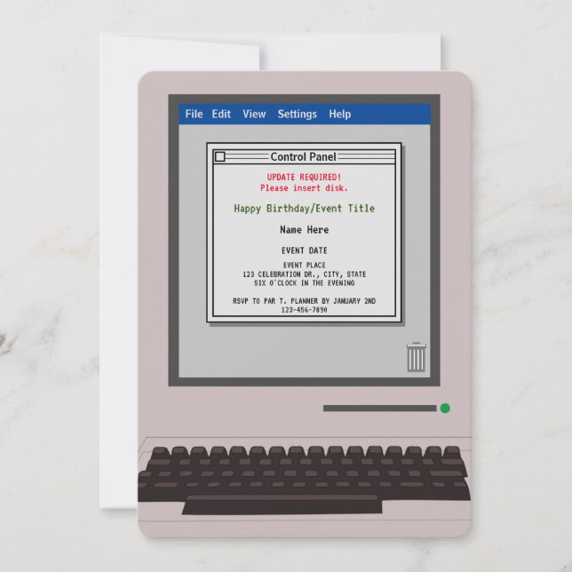 Invitation pour l'anniversaire de Retro Computer F (Devant)