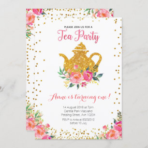 Invitation pour l'anniversaire de Tea Party