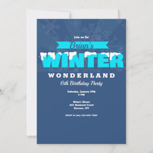 Invitation pour l'anniversaire de Winter Wonderlan