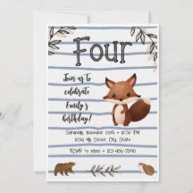 Invitation pour l'anniversaire des bois