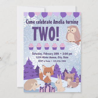 Invitation pour l'anniversaire des bois d'hiver