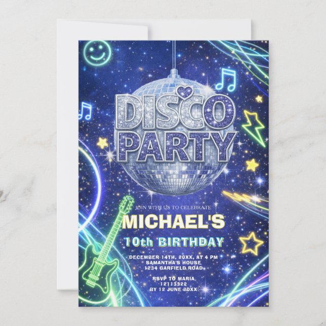 Invitation pour l'anniversaire des enfants avec bo (Devant)