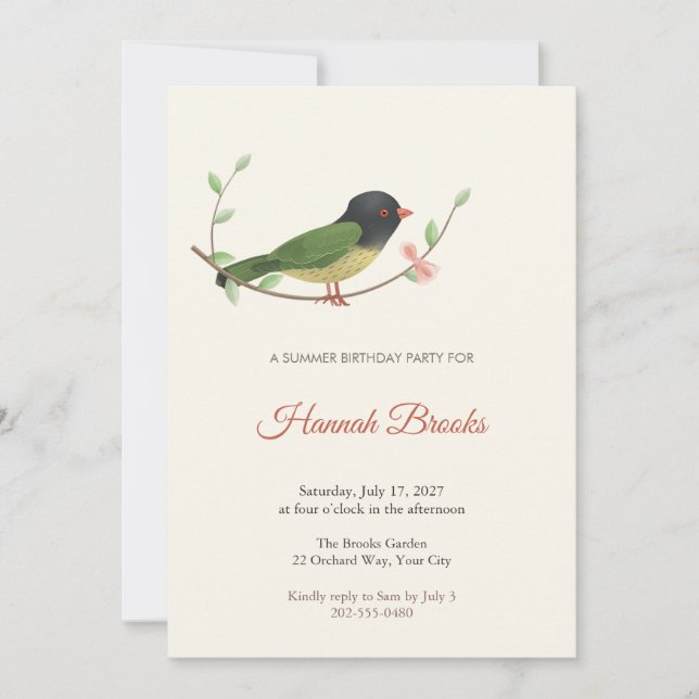 Invitation pour l'anniversaire d'été de Fruiteater (Devant)