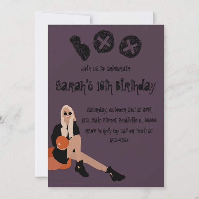 Invitation pour l'anniversaire d'Halloween amusant (Devant)
