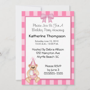 Invitation pour l'anniversaire du bébé