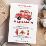 Invitation pour l'anniversaire du camion pompier<br><div class="desc">Notre invitation d'anniversaire de camion de pompier est le moyen parfait pour les amis invitations et la famille à votre fête. Le design est décoré sur le thème de l'aquarelle, avec beaucoup d'espace pour tous les détails importants tels que la date, l'heure et l'emplacement de la fête. Parfait pour tout...</div>