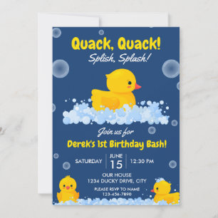 Invitation pour l'anniversaire du canard jaune