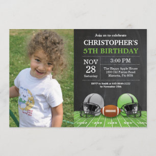 Invitation pour l'anniversaire du football