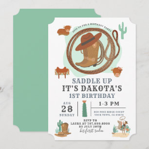 Invitation pour l'anniversaire du garçon Cowboy