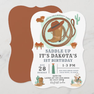 Invitation pour l'anniversaire du garçon Cowboy