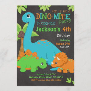 Invitation pour l'anniversaire du garçon Dinosaur 