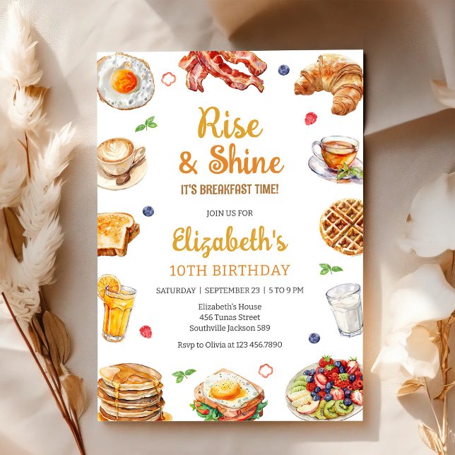 Invitation pour l'anniversaire du petit déjeuner B (Créateur téléchargé)