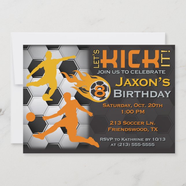 Invitation pour l'anniversaire du soccer du garçon (Devant)