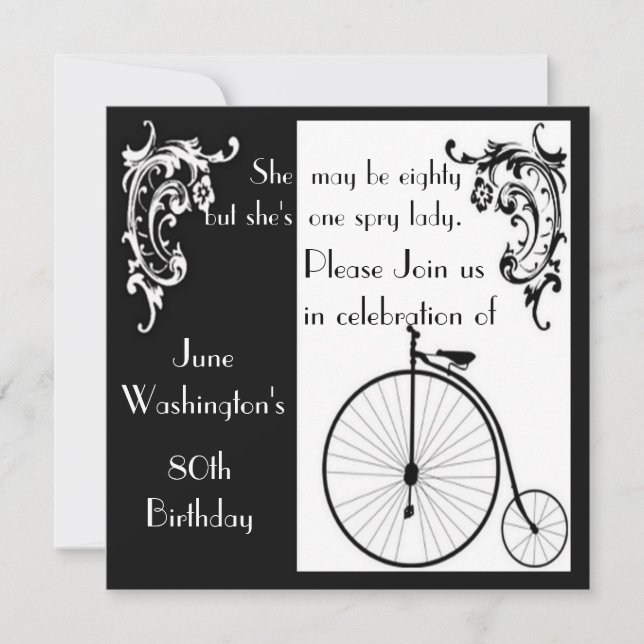 Invitation pour l'anniversaire du vieux vélo de mo (Devant)