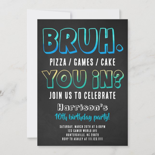 Invitation pour l'anniversaire d'un garçon fan de  (Devant)