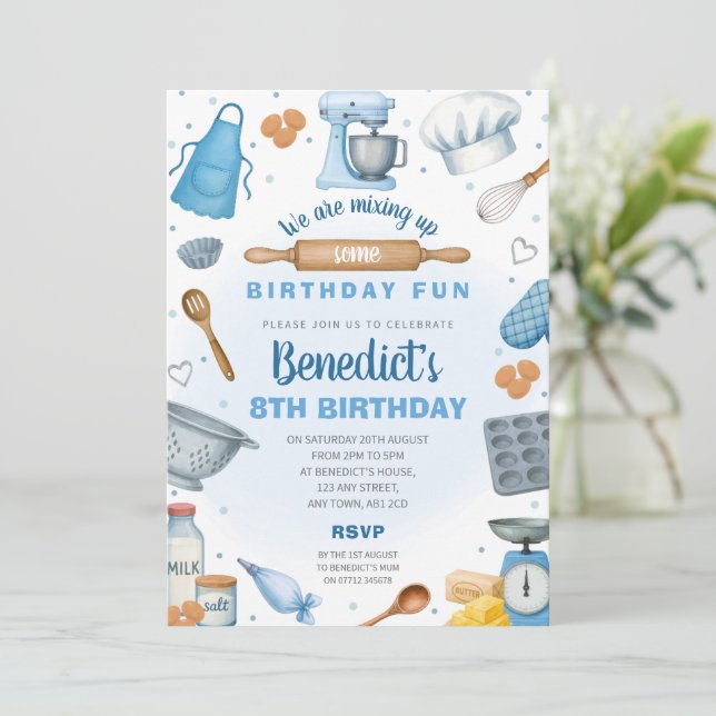 Invitation pour l'anniversaire d'un garçon - Fête  (Debout devant)