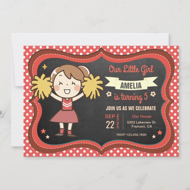 Invitation pour l'anniversaire d'une jolie fille m (Devant)