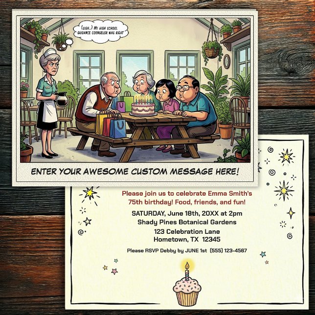 Invitation pour l'anniversaire d'une personne âgée (Créateur téléchargé)