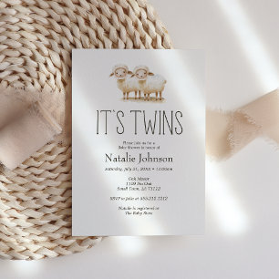 Invitation pour l'arrivée de jumeaux Baby Shower L