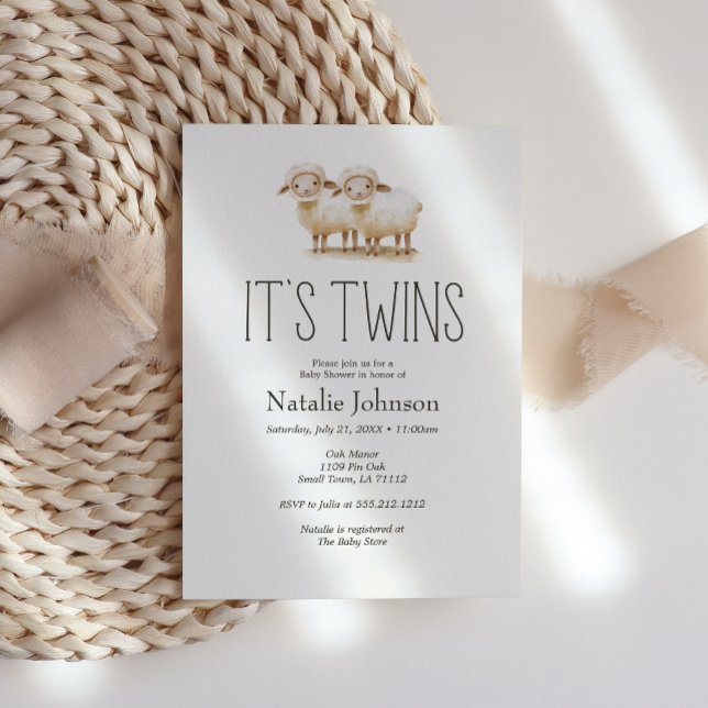 Invitation pour l'arrivée de jumeaux Baby Shower L (Créateur téléchargé)