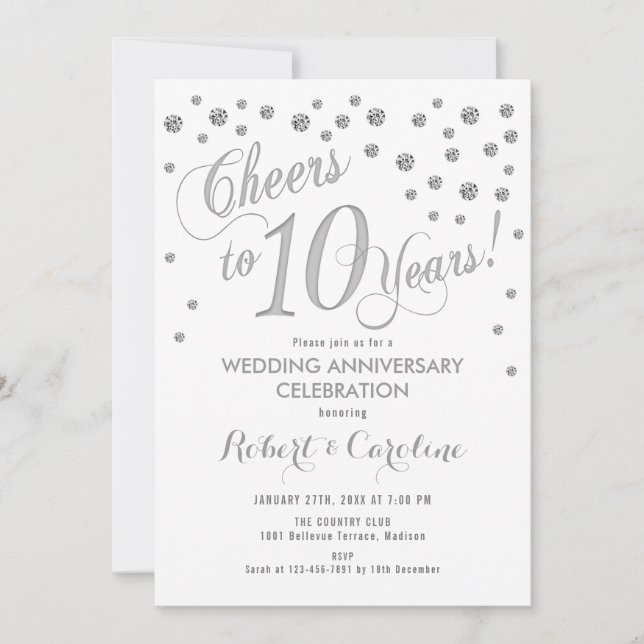 Invitation pour le 10e anniversaire du Mariage - S (Devant)