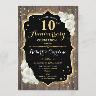 Invitation pour le 10ème Anniversaire - Bois Rusti