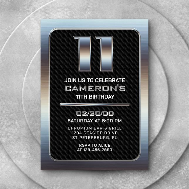 Invitation pour le 11e anniversaire du garçon (Créateur téléchargé)