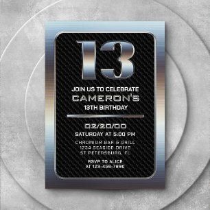 Invitation pour le 13e anniversaire du garçon