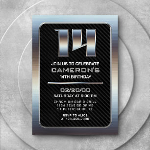 Invitation pour le 14e anniversaire du garçon