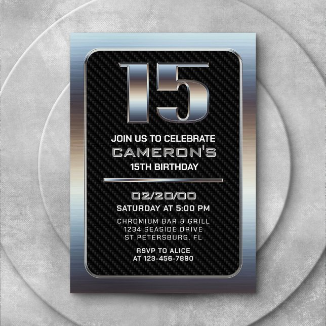 Invitation pour le 15e anniversaire du garçon (Créateur téléchargé)