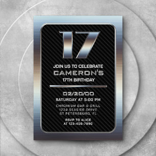 Invitation pour le 17e anniversaire du garçon