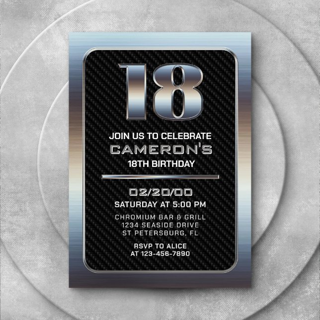 Invitation pour le 18e anniversaire du garçon (Créateur téléchargé)