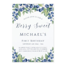 Invitation pour le 1er anniversaire Berry Sweet Bl