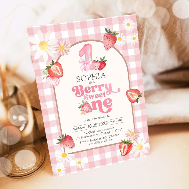 Invitation pour le 1er anniversaire Berry Sweet St (Créateur téléchargé)