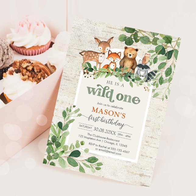Invitation pour le 1er anniversaire d'animaux de l (Créateur téléchargé)