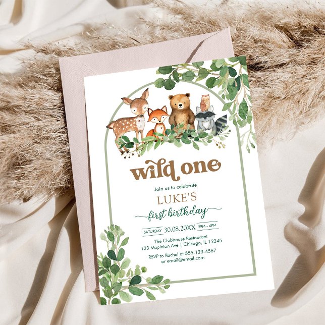Invitation pour le 1er anniversaire d'animaux de l (Créateur téléchargé)