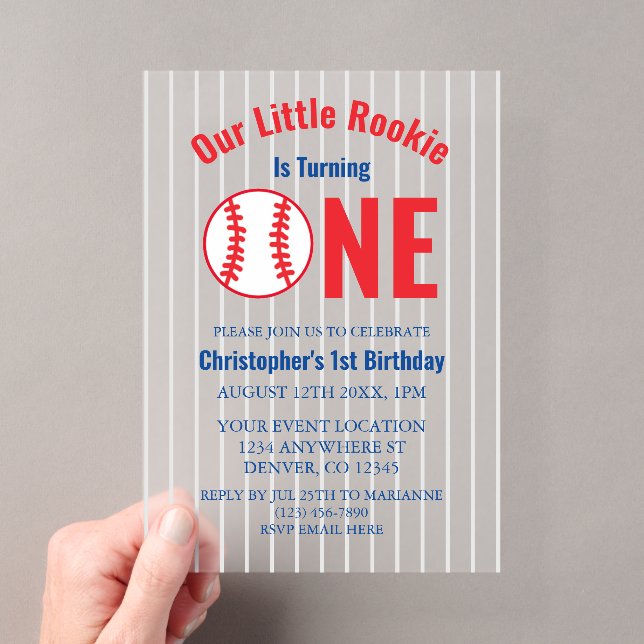 Invitation pour le 1er anniversaire de baseball po (In situ (ordinateur de poche))