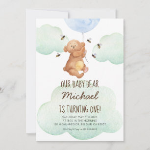 Invitation pour le 1er anniversaire de Bébé Ours O