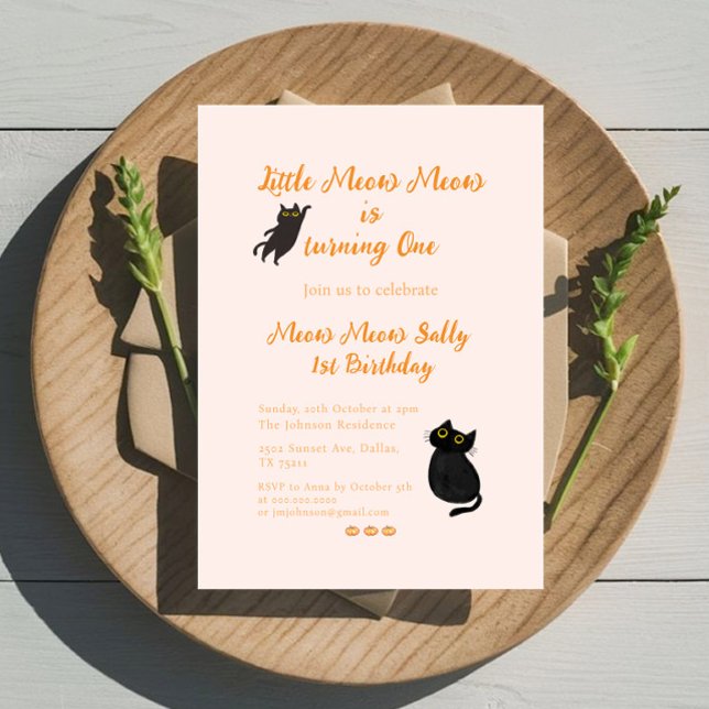 Invitation pour le 1er anniversaire de bébé | Peti (Créateur téléchargé)