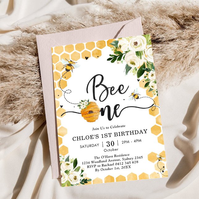 Invitation pour le 1er anniversaire de Bee One Hon (Créateur téléchargé)