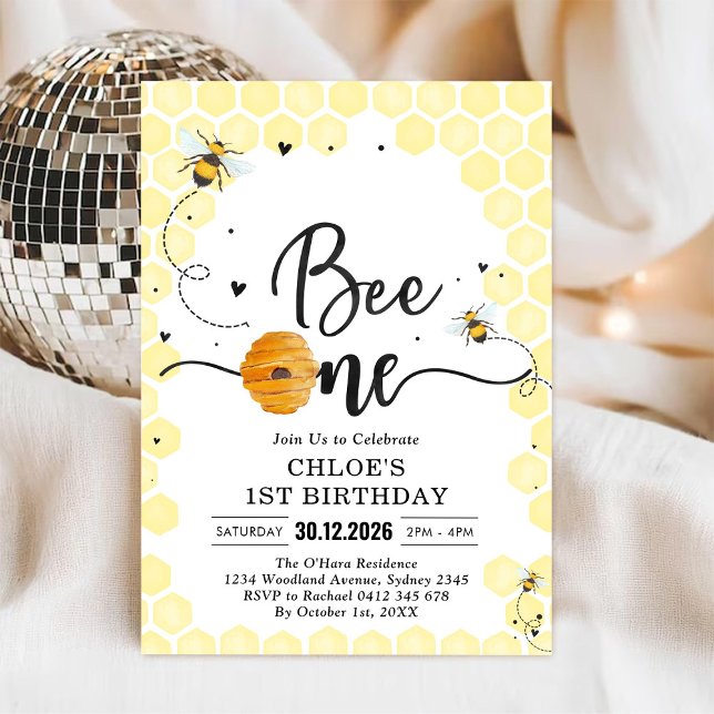 Invitation pour le 1er anniversaire de Bee One Hon (Créateur téléchargé)