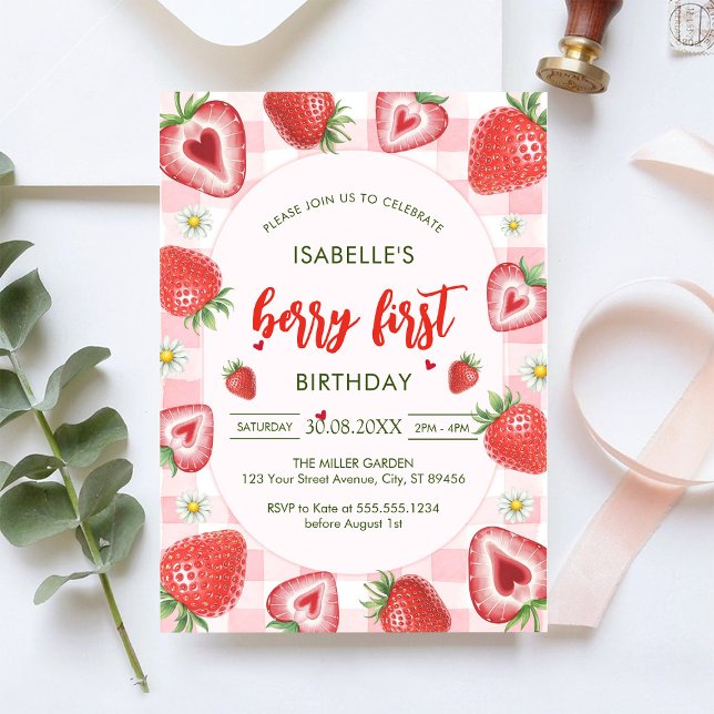 Invitation pour le 1er anniversaire de Berry (Créateur téléchargé)