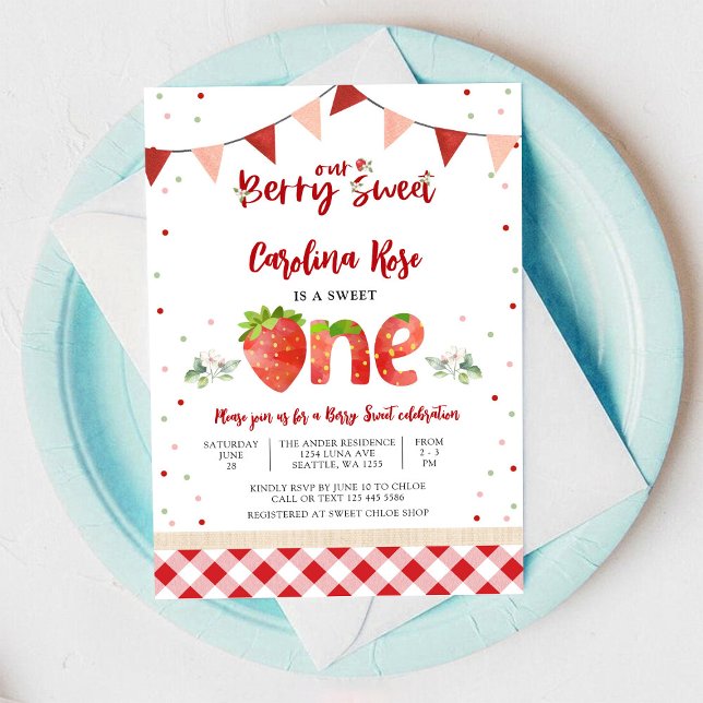 Invitation pour le 1er anniversaire de Berry Sweet (Créateur téléchargé)
