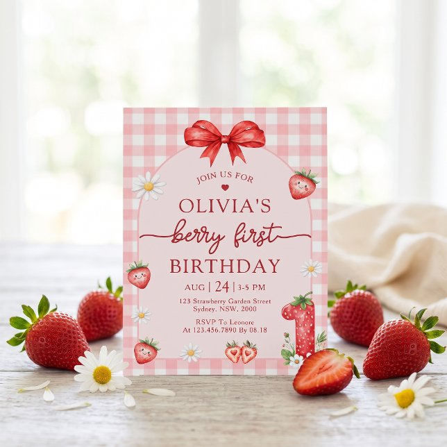 Invitation pour le 1er anniversaire de Bow Berry F (Créateur téléchargé)