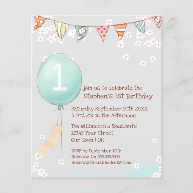 Invitation pour le 1er anniversaire de Budget Ball (Devant)