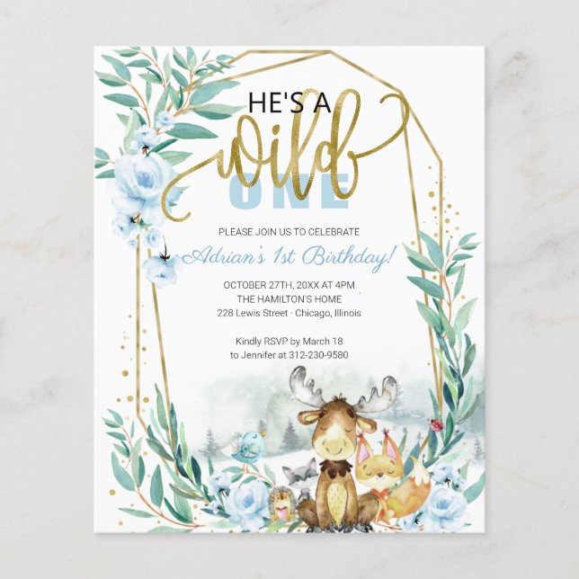 Invitation pour le 1er anniversaire de Budget, il  (Devant)