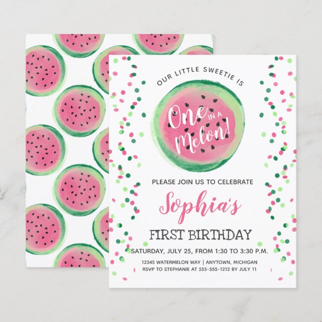 Invitation pour le 1er anniversaire de Budget One  (Devant / Derrière)