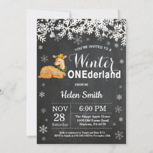 Invitation pour le 1er anniversaire de cerf de One