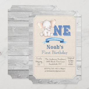Invitation pour le 1er anniversaire de Elephant Bo